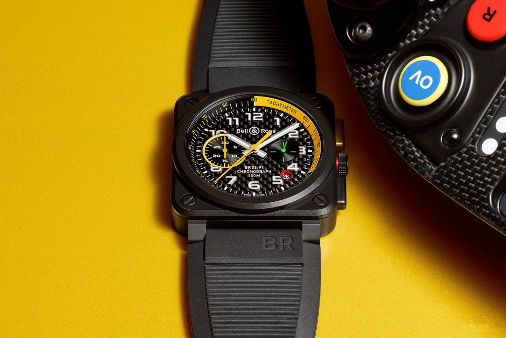 Bell & Ross Aviation Fake Watches With Black Rubber Straps