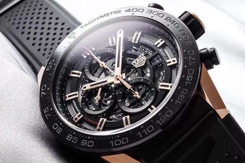 The limited fake watch has skeleton dial.