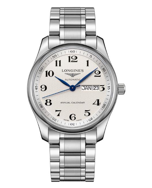 The silvery dials copy watches are designed for men.